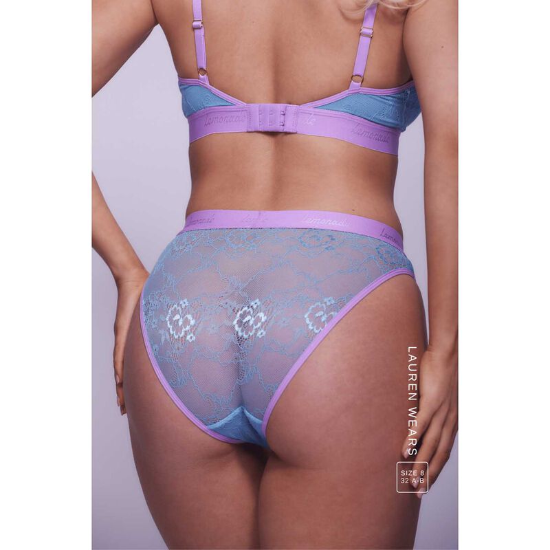 Lemonade Dolls Signature Lace Bralette - Pastel Blue & Lilac image number 2